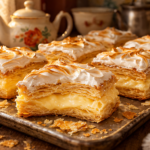 Пирожное «Наполеон» с заварным кремом и белковой глазурью