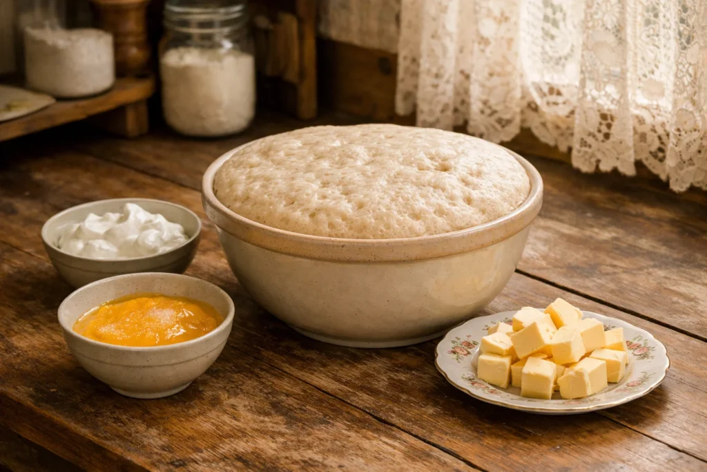 Тесто для пасхального кулича с яйцами и сливочным маслом