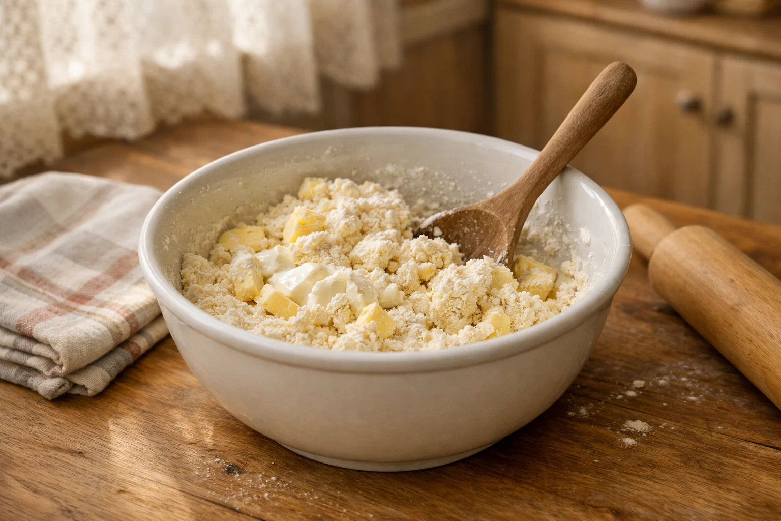 Приготовление песочного теста на сметане 