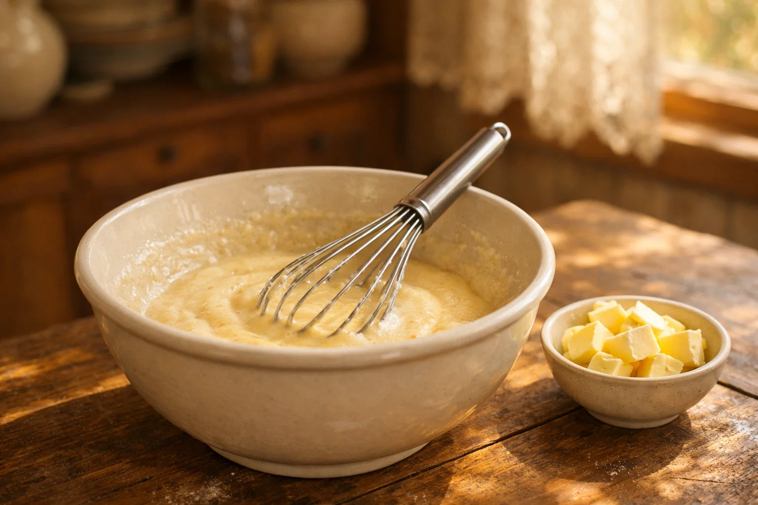 замес теста для орешков со сгущенкой