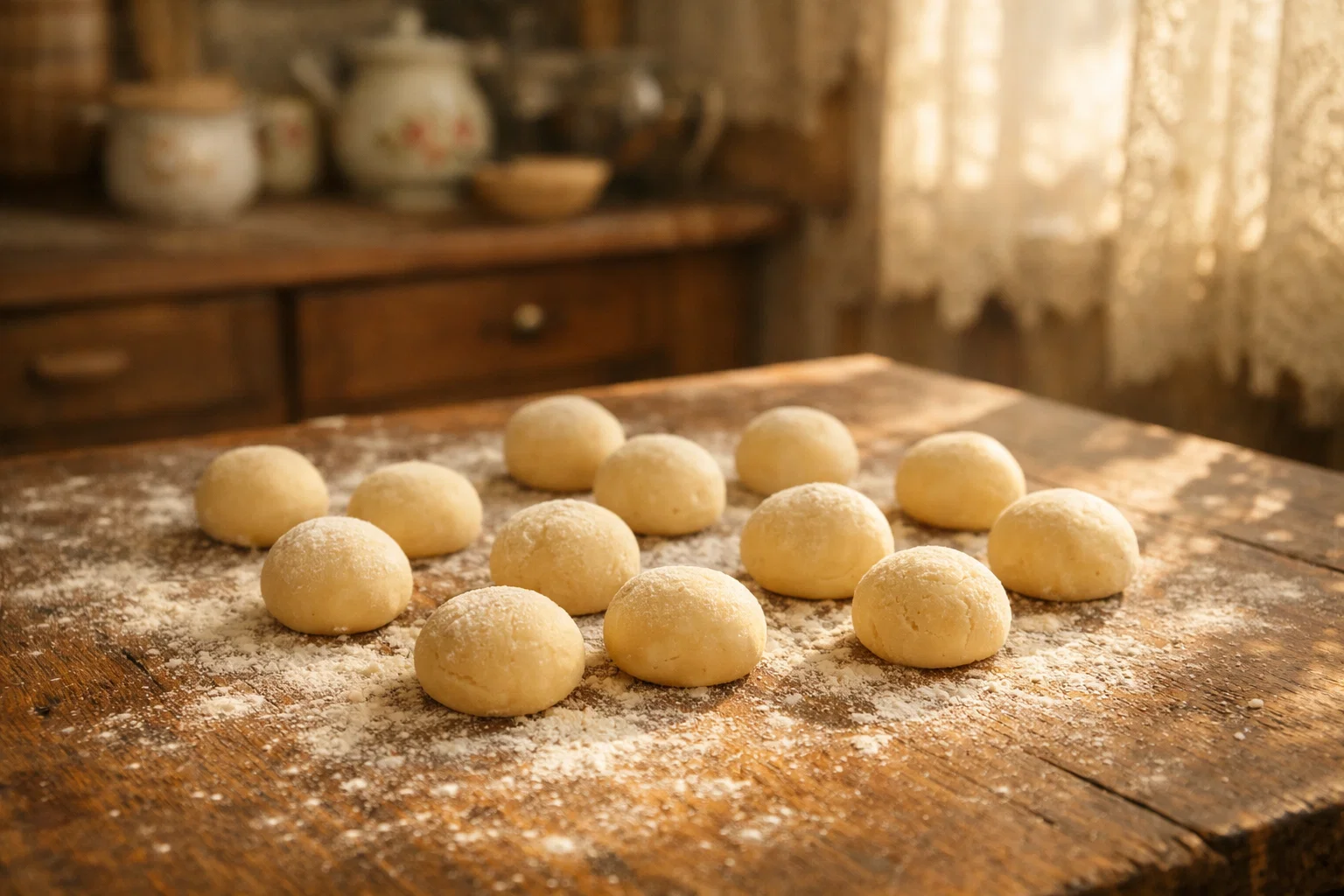 шарики теста для печенья орешки со сгущёнкой