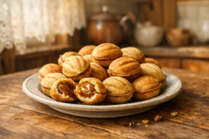 домашние орешки со сгущёнкой на тарелке