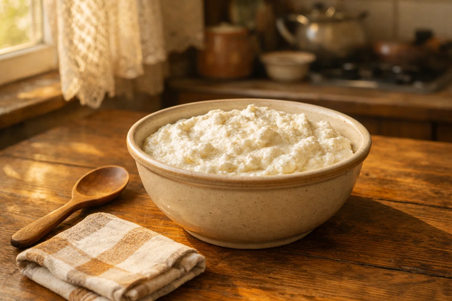 Творожная масса для сырников в тарелке