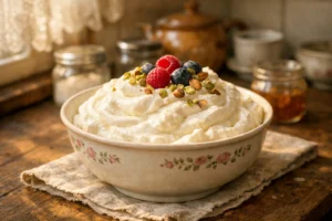 Творожная масса с ягодами и орехами — десерт из детства