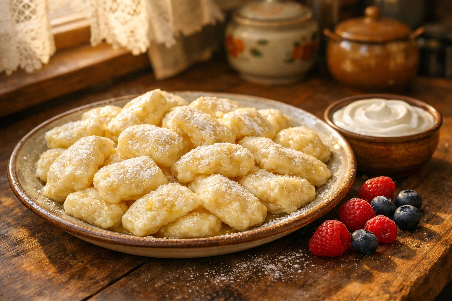 ленивые вареники из творога со сливочным маслом