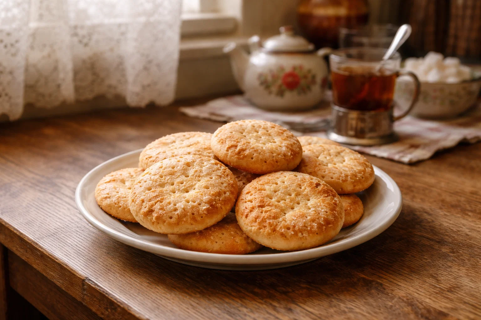 Домашние коржики на тарелке как в детстве