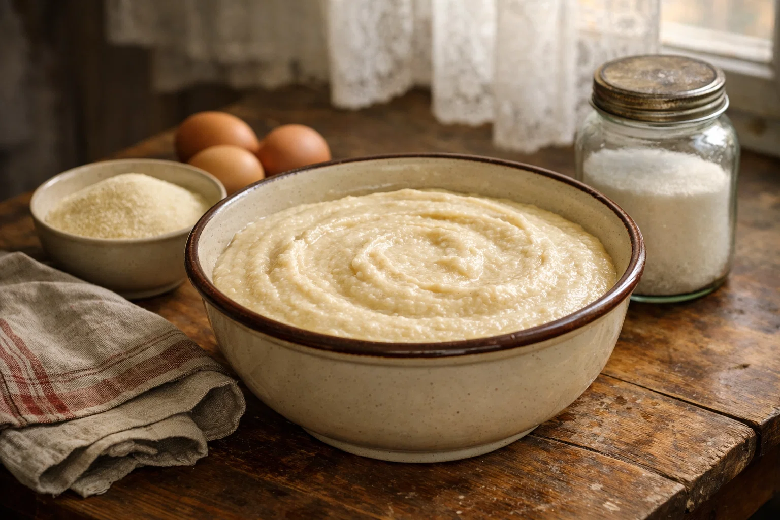 Приготовление теста для домашнего манника