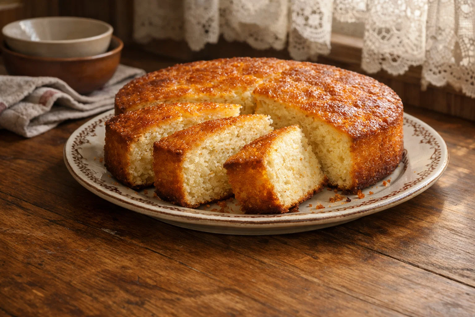 Домашний манник на кефире с румяной корочкой