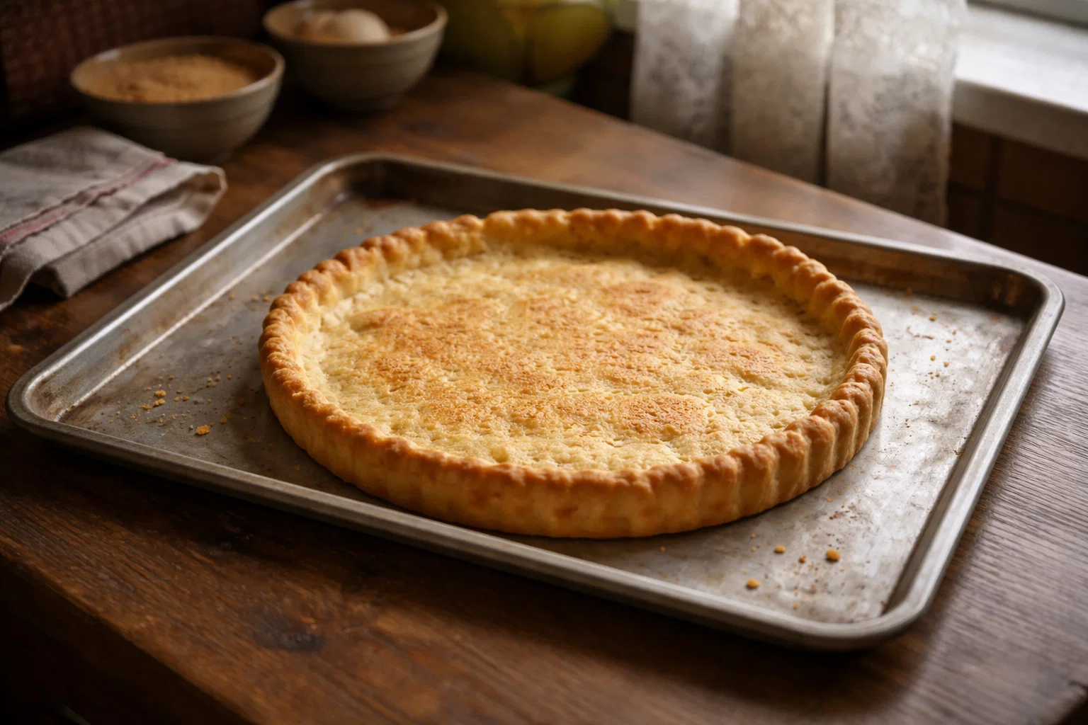 Испечённый песочный корж для пирога