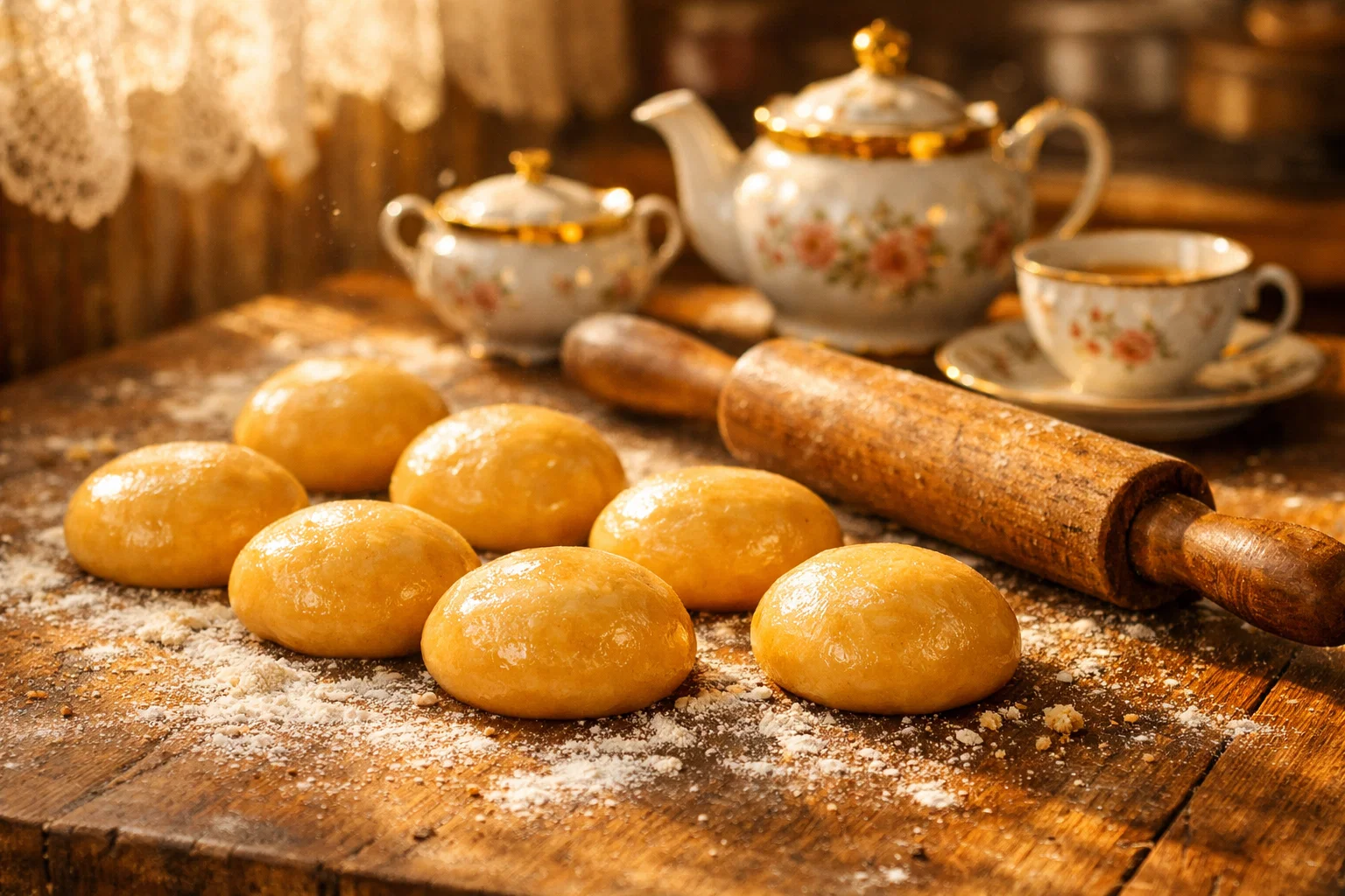 Шарики медового теста для коржей торта Медовик