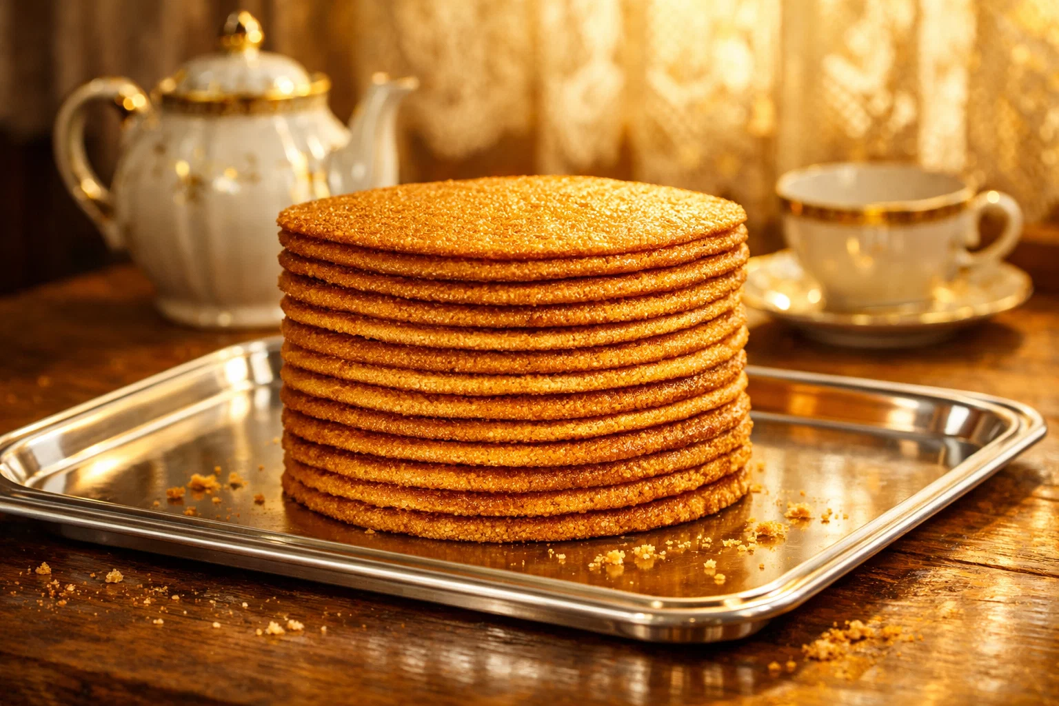 Медовые коржи для торта медовик на серебряном противне