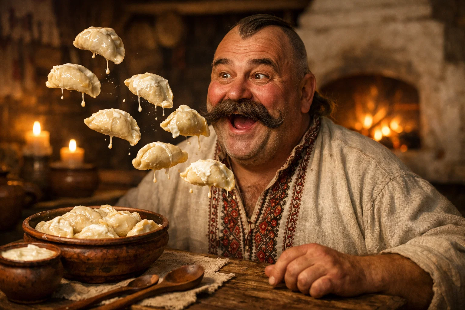 Вареники сами летят в рот как в повести Гоголя