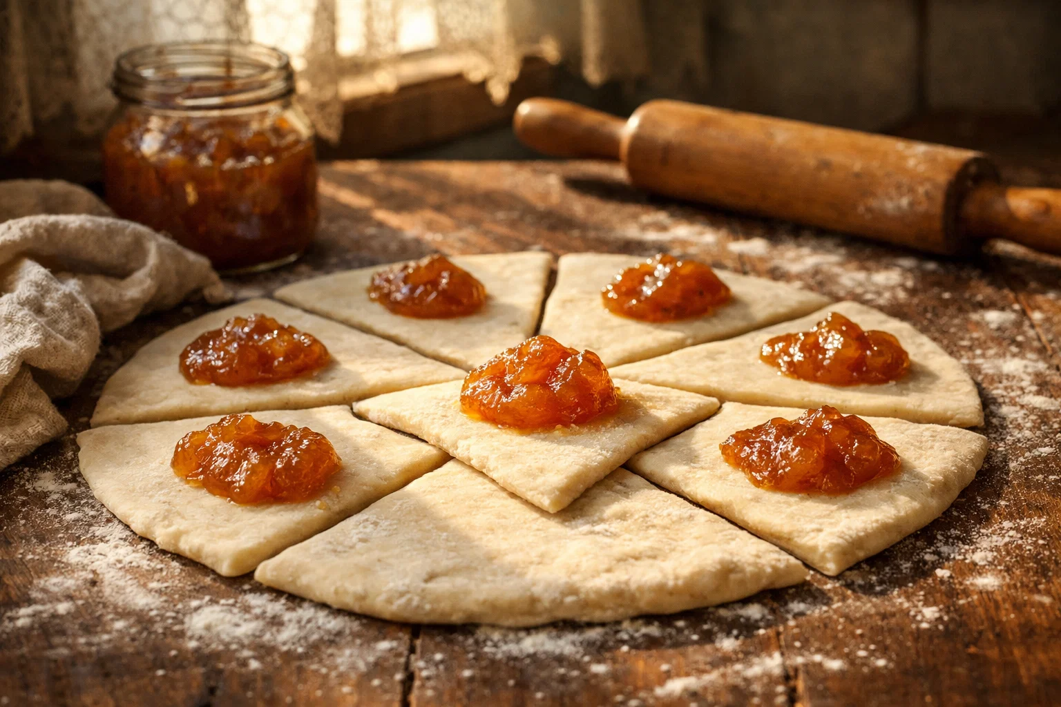 Тесто для рогаликов с повидлом — нарезка на треугольники, начинка, советская кухня